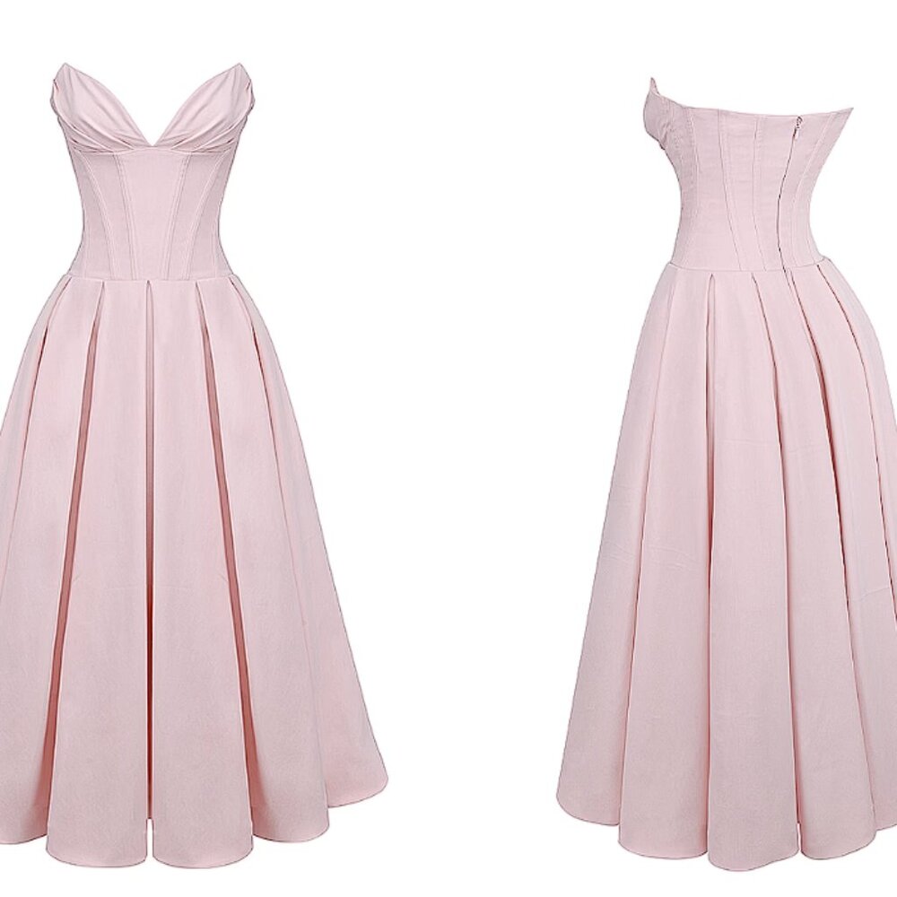 HOUSE OF CB 'Lady' Ballerina Pink Strapless Midi Dress NWOT - Picture 6 of 10